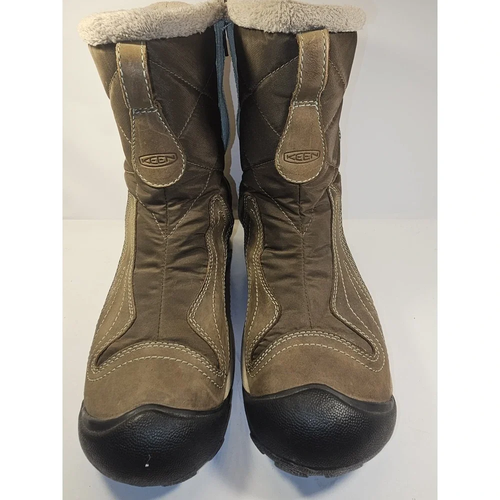 Keen Betty Waterproof Insulated Brown Teal ‎ Zippered Snow Boot Women's Size 8